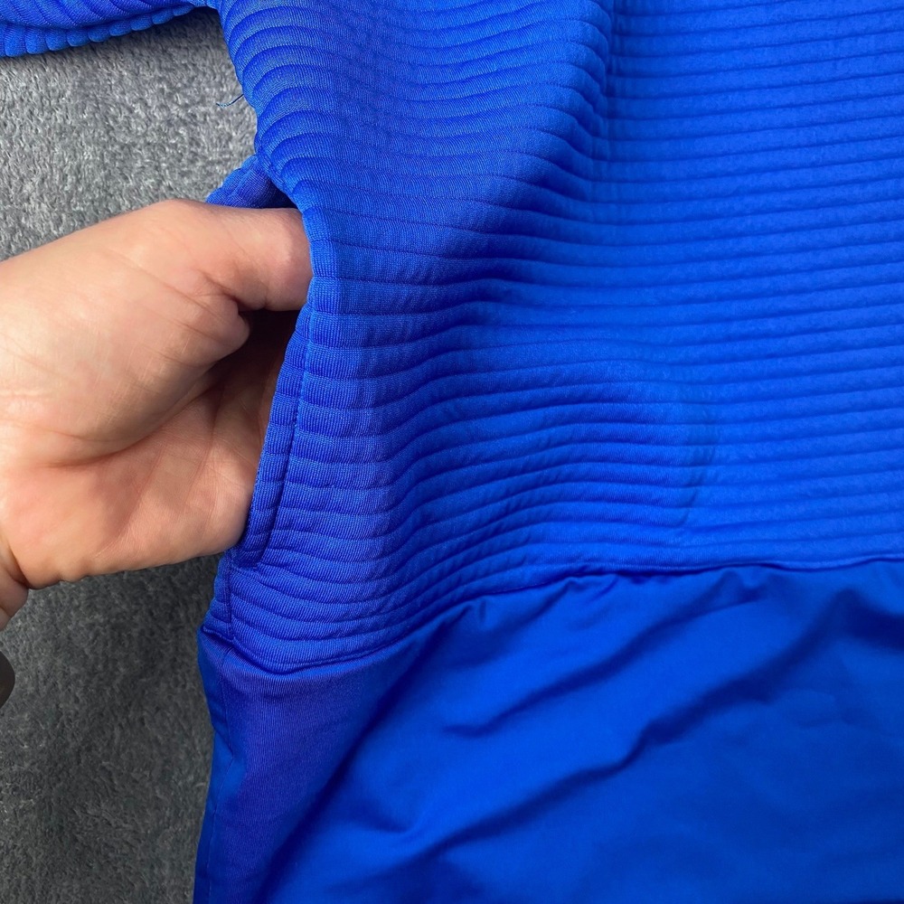 Nike Womens XL Full Zip Hoodie Blue Ribbed Dri-Fit Textured Sportswear Jacket - Picture 5 of 13